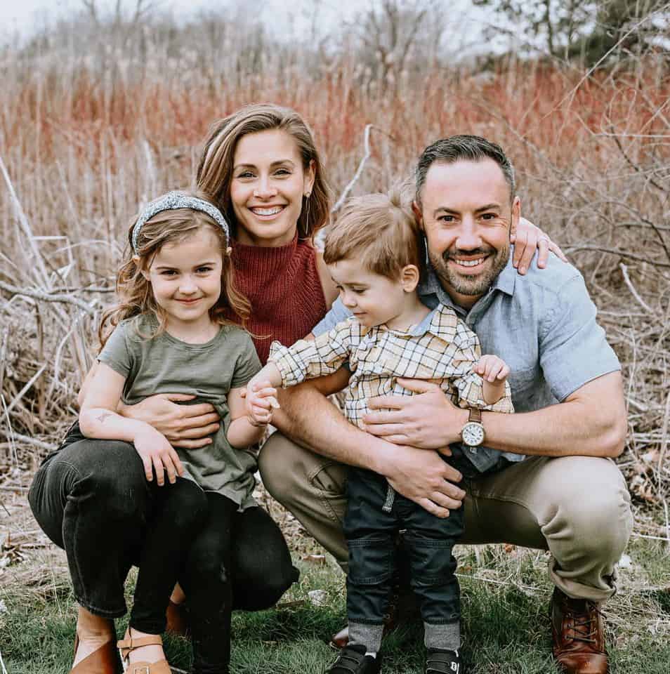 Family picture of Brad and Rachel with their two kids.